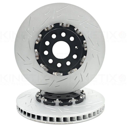 FOR VW GOLF GTI MK7 MK8 TWO PIECE FLOATING FRONT BRAKE DISCS PAIR 340mm X 30mm