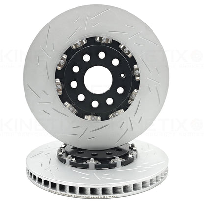 FOR VW GOLF R MK7/7.5 T-ROC R TWO PIECE FLOATING FRONT BRAKE DISCS CERAMIC PADS