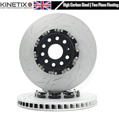 FOR AUDI S3 8V 8Y TTS SQ2 VW GOLF R 2 PIECE FRONT BRAKE DISCS CERAMIC PADS 340mm