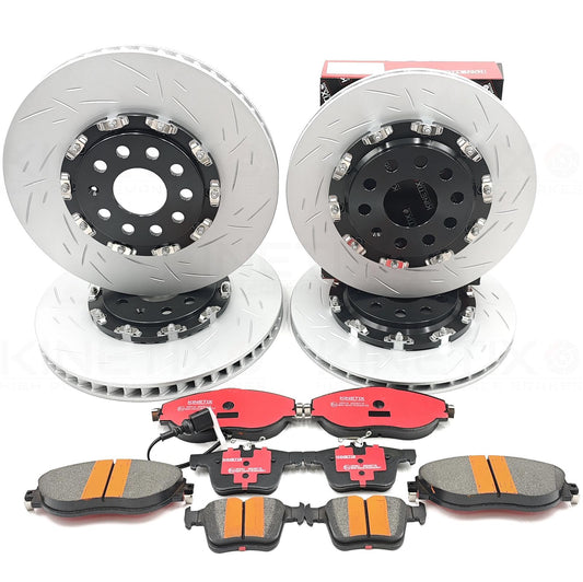 FOR VW GOLF R MK7/7.5 FRONT REAR TWO PIECE FLOATING BRAKE DISCS CERAMIC PADS