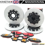 FOR AUDI SQ2FRONT REAR 2 PIECE FLOATING BRAKE DISCS KINETIX CERAMIC PADS 340/310