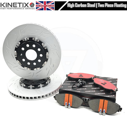 FOR VW GOLF R MK7/7.5 T-ROC R TWO PIECE FLOATING FRONT BRAKE DISCS CERAMIC PADS