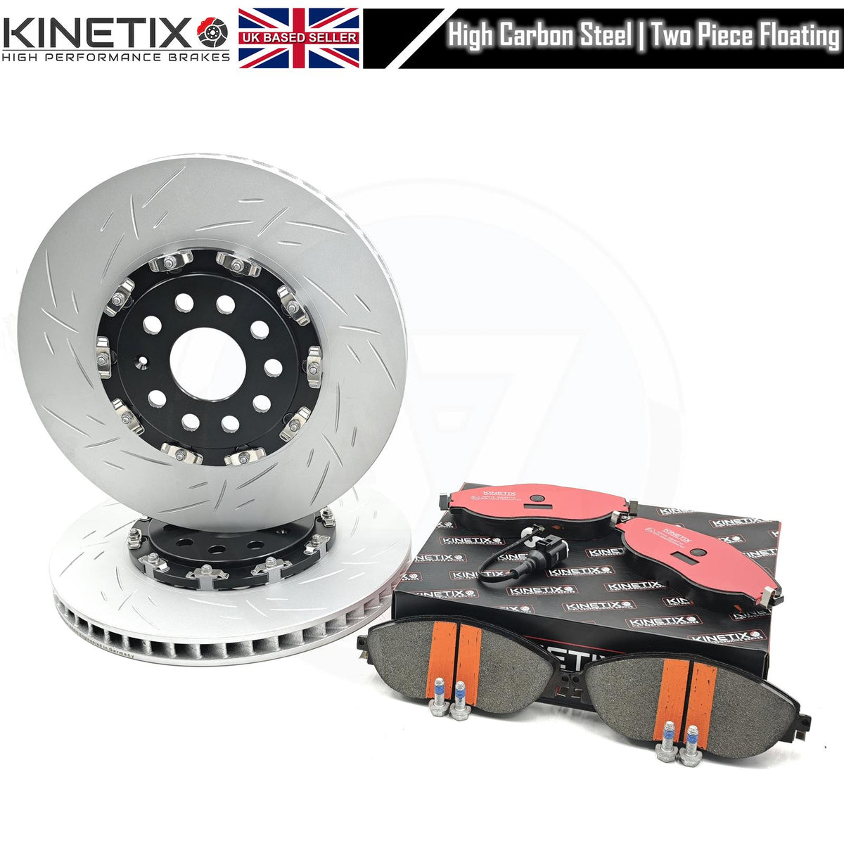 FOR AUDI S3 8V 8Y SQ2 TWO PIECE FLOATING FRONT BRAKE DISCS CERAMIC PADS 340mm