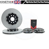 FOR AUDI S3 8V 8Y SQ2 TWO PIECE FLOATING FRONT BRAKE DISCS Xtra PADS 340mm