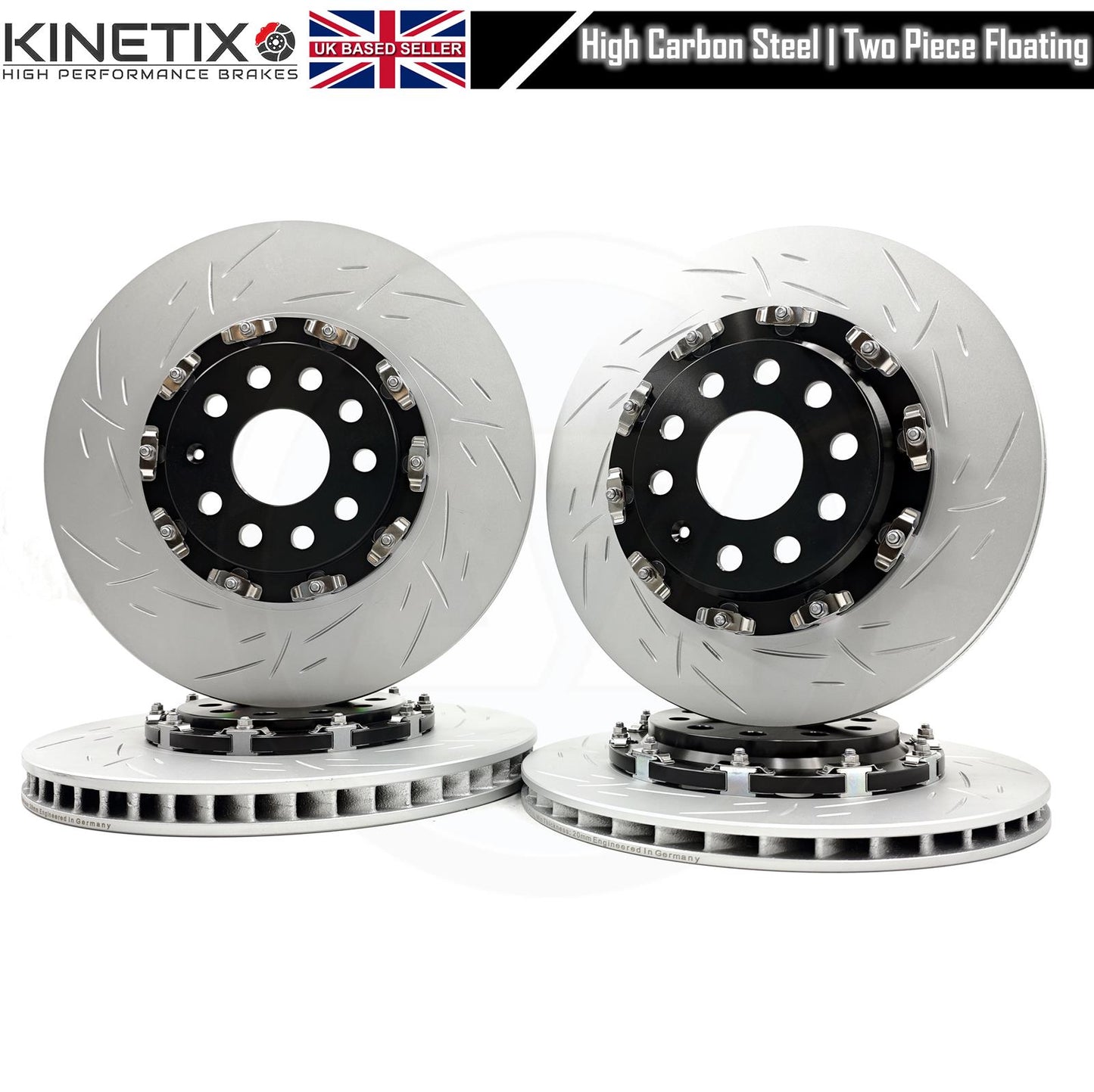 FOR VW GOLF R MK7/7.5 FRONT REAR TWO PIECE FLOATING BRAKE DISCS CERAMIC PADS