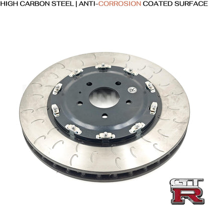FOR NISSAN GTR GT-R R35 FRONT TWO PIECE FLOATING GROOVED BRAKE DISCS PAIR 380mm