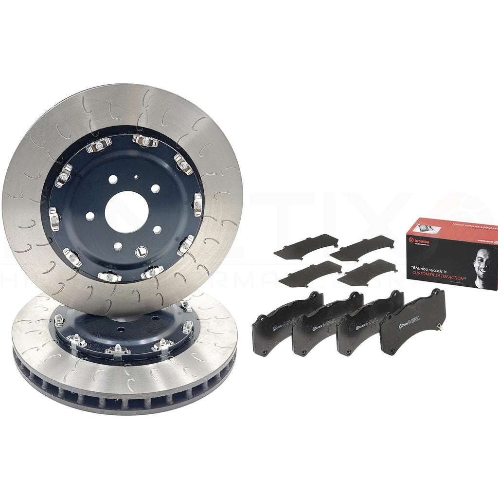 FOR NISSAN R35 GTR 07-11 FRONT TWO PIECE FLOATING BRAKE DISCS BREMBO PADS 380mm