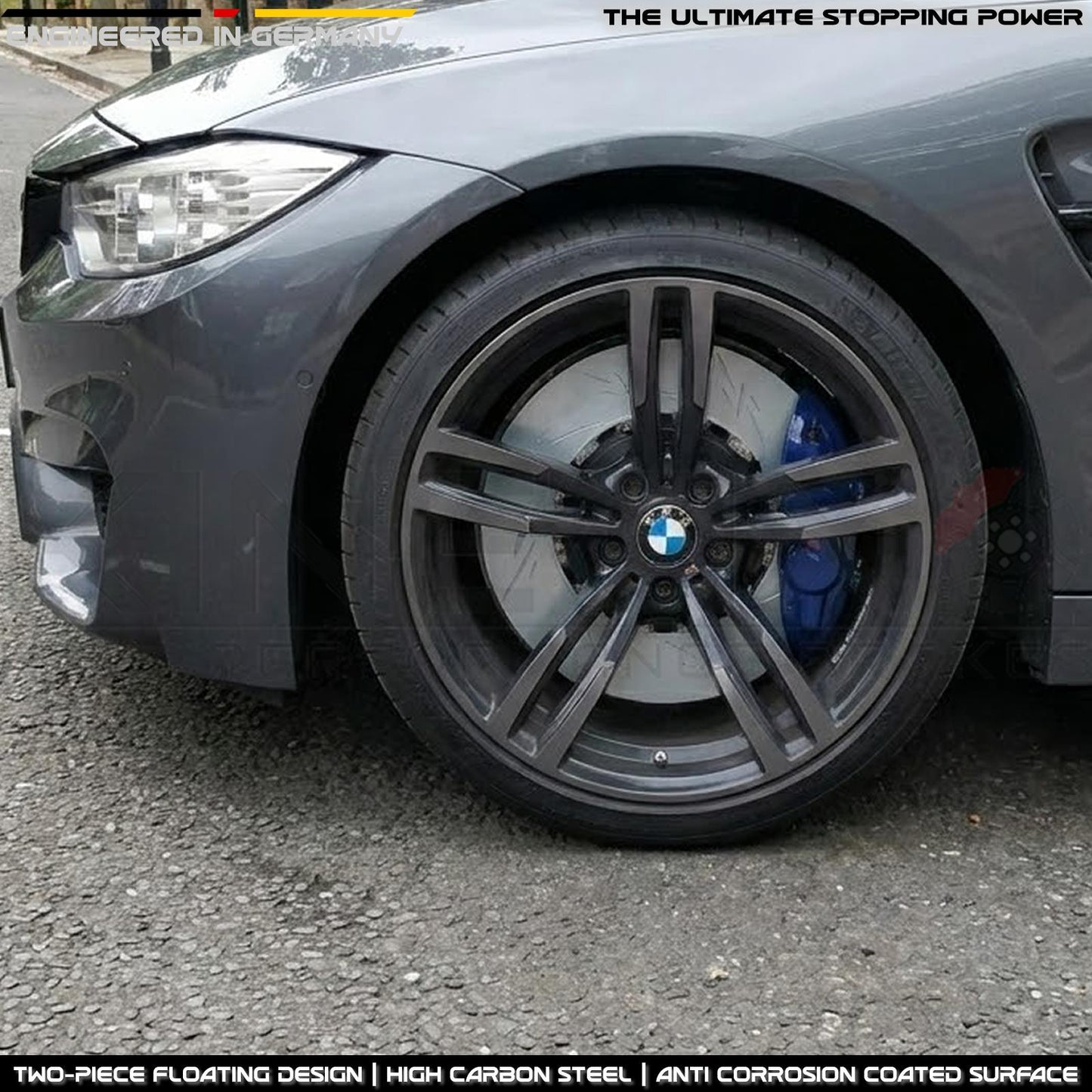 FOR BMW M3 F80 FRONT 2-PIECE FLOATING BRAKE DISCS 380mm 34112284809 34112284810