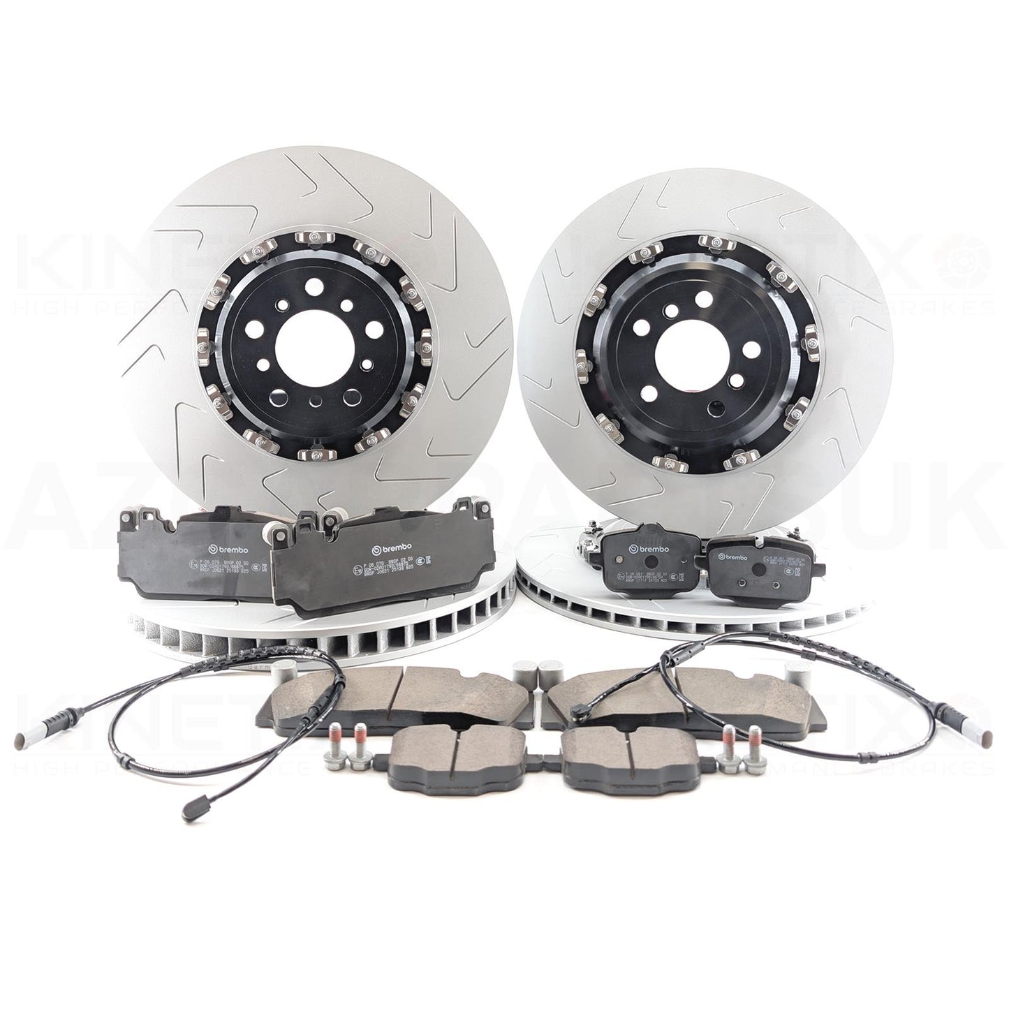 FOR BMW M6 F06 F12 F13 (12-18) TWO PIECE FLOATING FRONT REAR BRAKE DISCS BREMBO PADS & WEAR SENSOR LEADS 400mm 396mm