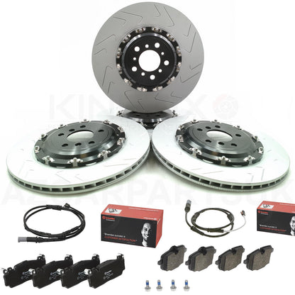 FOR BMW M6 F06 F12 F13 (12-18) TWO PIECE FLOATING FRONT REAR BRAKE DISCS BREMBO PADS & WEAR SENSOR LEADS 400mm 396mm