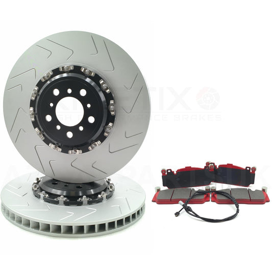 FOR BMW M5 (F10) TWO PIECE FLOATING FRONT BRAKE DISCS K44 RACING PADS 400mm