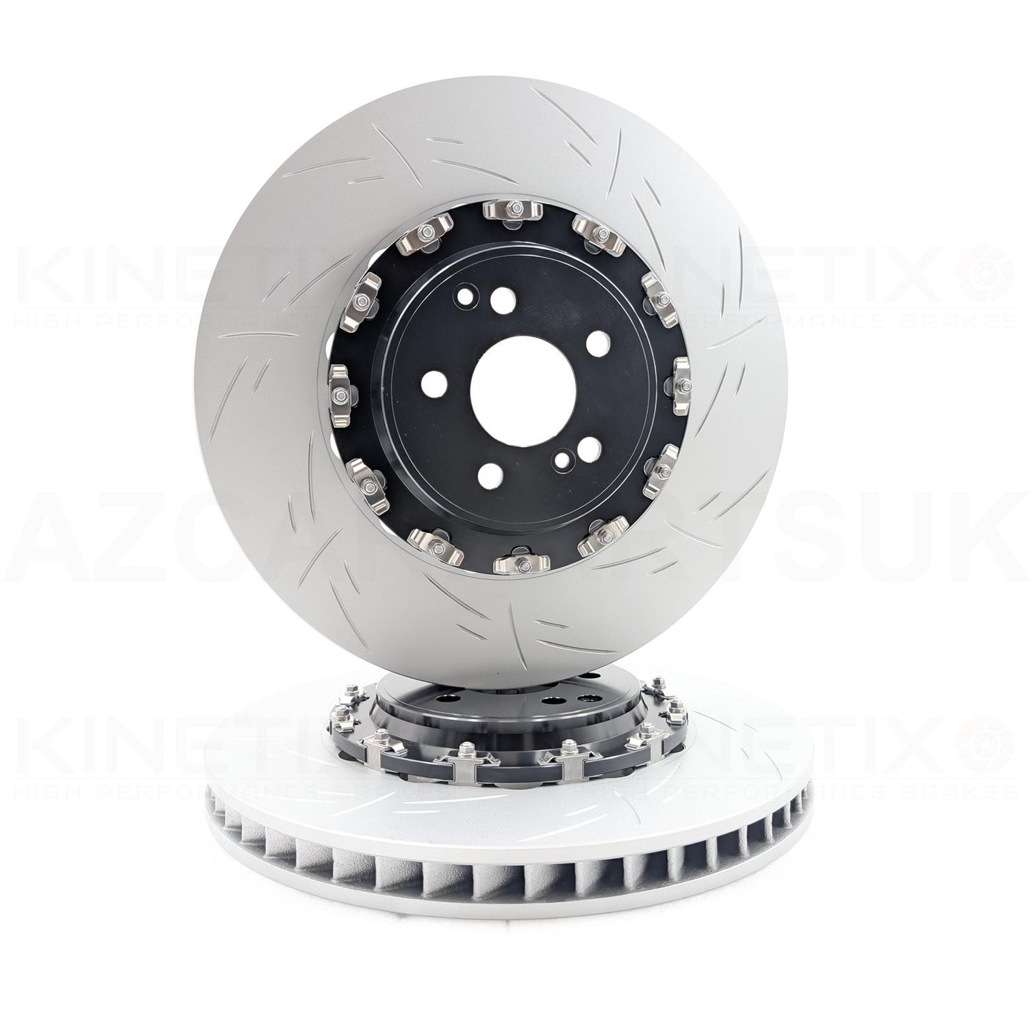 FOR MERCEDES SL63 AMG TWO PIECE FLOATING GROOVED PERFORMANCE FRONT BRAKE DISCS PAIR 390mm X 36mm (FITS MODELS WITH NON CARBON CERAMIC BRAKES OPTION)