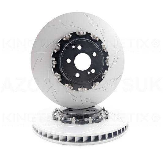 FOR MERCEDES SL63 AMG TWO PIECE FLOATING GROOVED PERFORMANCE FRONT BRAKE DISCS PAIR 390mm X 36mm (FITS MODELS WITH NON CARBON CERAMIC BRAKES OPTION)