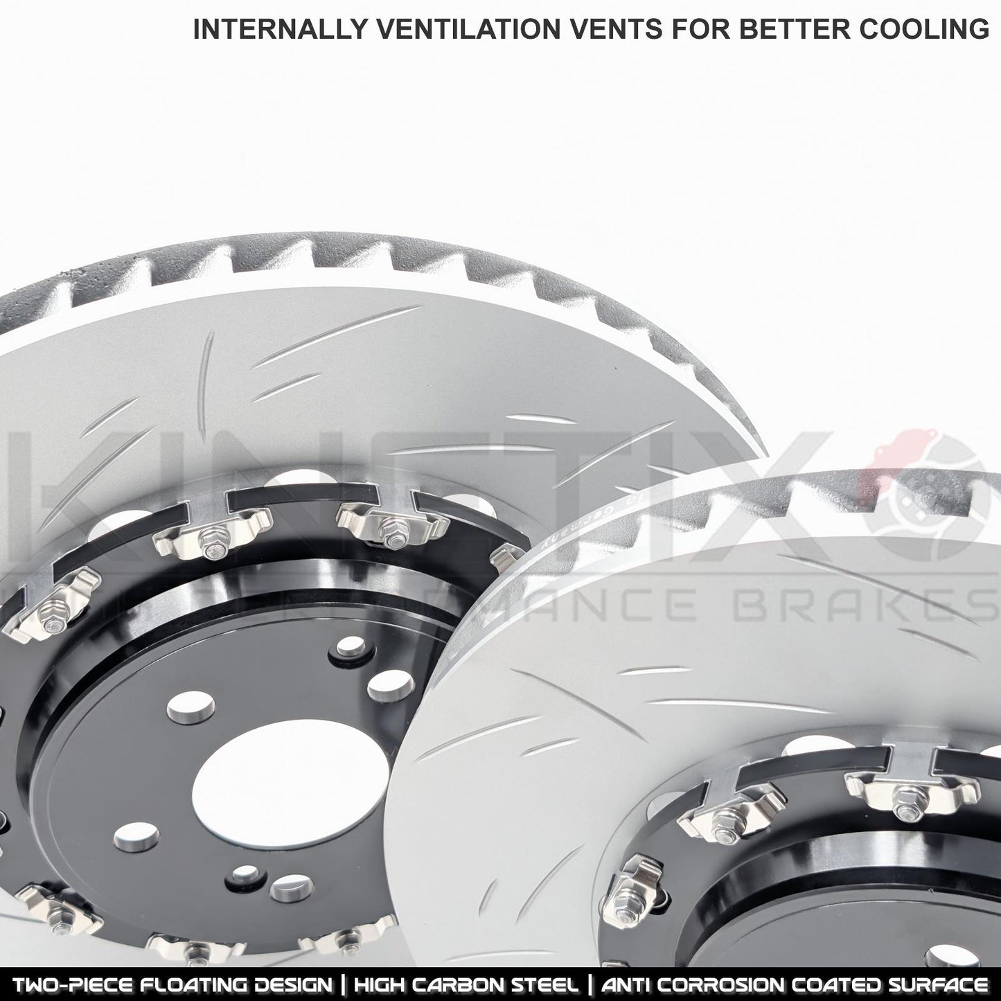 FOR MERCEDES C63 C63 S AMG TWO PIECE FLOATING GROOVED PERFORMANCE FRONT BRAKE DISCS PAIR 390mm X 36mm (FITS MODELS WITH NON CARBON CERAMIC BRAKES OPTION)