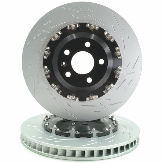 FOR AUDI RS4 R8 RS5 TWO PIECE FLOATING GROOVED FRONT BRAKE DISCS 365mm X 34mm