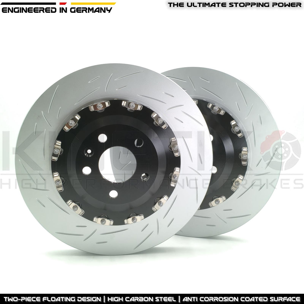 FOR AUDI RS5 (2010-2016) TWO PIECE FLOATING FRONT BRAKE DISCS CERAMIC PADS 365mm
