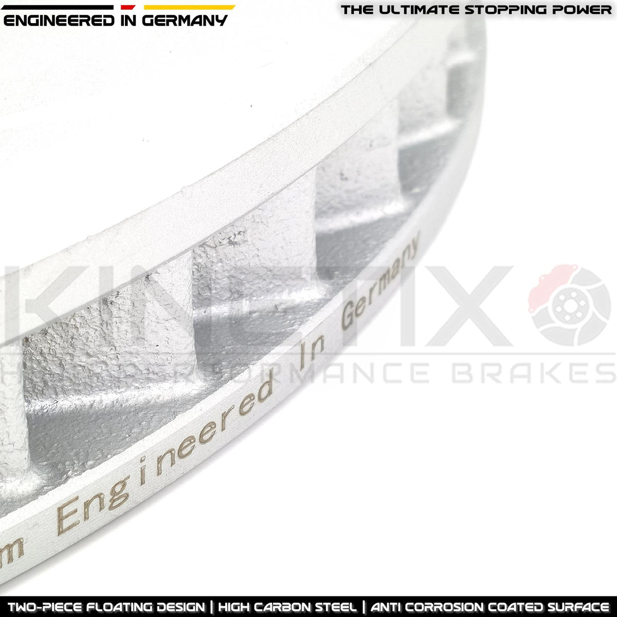 FOR AUDI R8 (2007-) TWO PIECE FLOATING FRONT BRAKE DISCS CERAMIC PADS 365mm