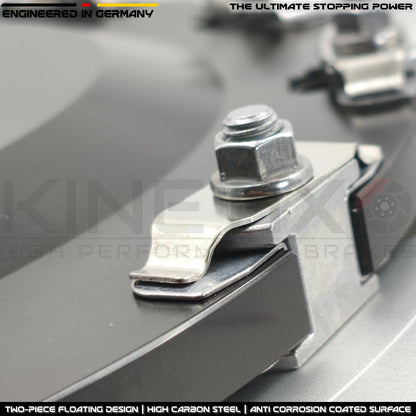 FOR AUDI RS4 R8 RS5 TWO PIECE FLOATING GROOVED FRONT BRAKE DISCS 365mm X 34mm