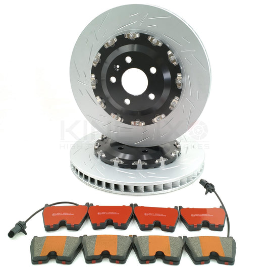 FOR AUDI R8 (2007-) TWO PIECE FLOATING FRONT BRAKE DISCS CERAMIC PADS 365mm