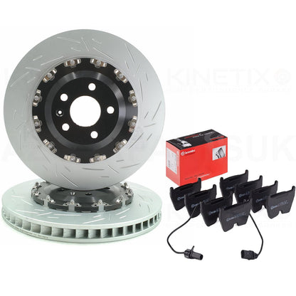 FOR AUDI RS4 B8 (2012-2015) TWO PIECE FLOATING FRONT BRAKE DISCS BREMBO PADS 365mm X 34mm