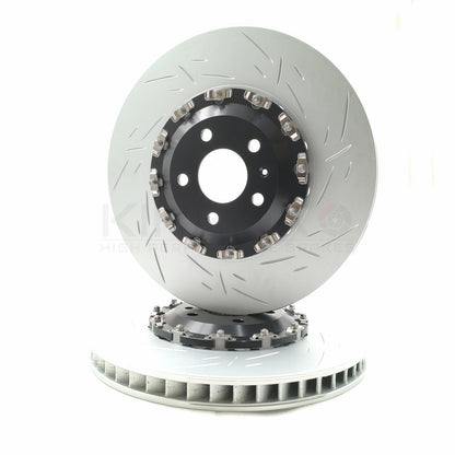 FOR AUDI Q7 Q8 SQ5 S4 S5 S6 S7 TWO-PIECE FLOATING FRONT BRAKE DISCS CERAMIC PADS