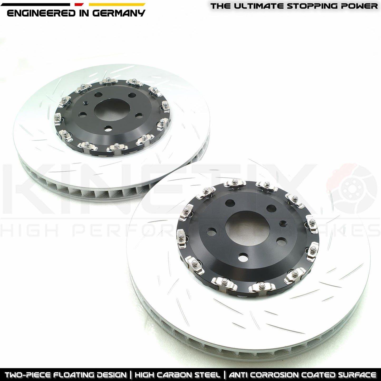 FOR AUDI Q7 Q8 SQ5 S4 S5 S6 S7 TWO-PIECE FLOATING FRONT BRAKE DISCS BREMBO PADS