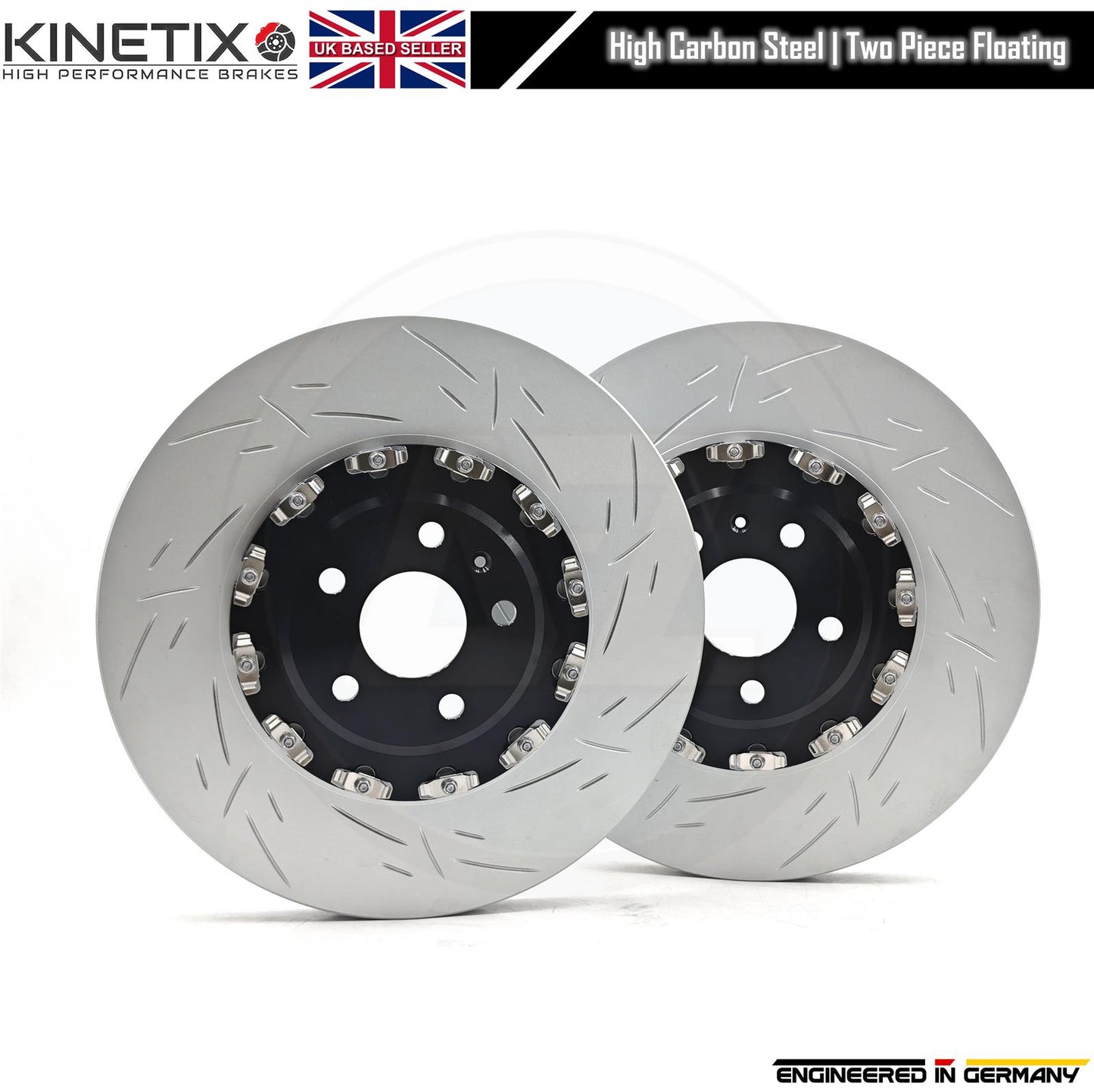 FOR AUDI RS3 8Y 2021- TWO PIECE FLOATING FRONT BRAKE DISCS PAIR 357mm X 34mm 4M0615301BJ