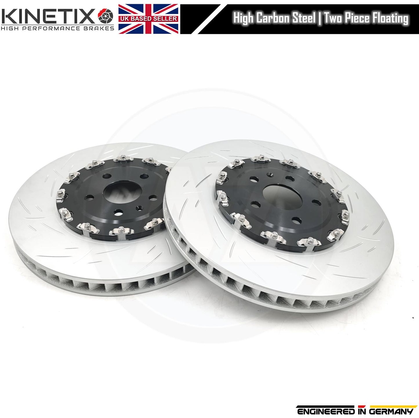 FOR AUDI RS3 8Y 2021- TWO PIECE FLOATING FRONT BRAKE DISCS PAIR 357mm X 34mm 4M0615301BJ