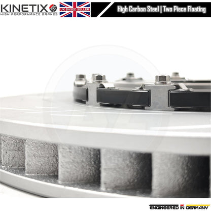FOR AUDI RS3 8Y 2021- TWO PIECE FLOATING FRONT BRAKE DISCS PAIR 357mm X 34mm 4M0615301BJ