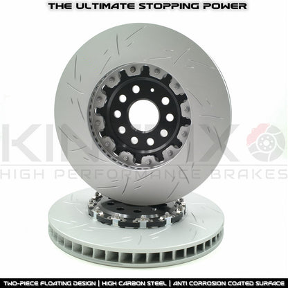 FOR VW ARTEON R GOLF R TIGUAN R 2.0 R GROOVED TWO PIECE FLOATING FRONT BRAKE DISCS BREMBO PADS & WEAR WIRE SENSOR LEAD 357mm X 34mm 5WA615301J / 5WA615301A