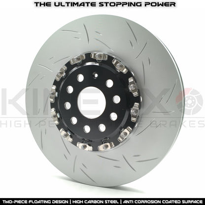 FOR VW ARTEON R GOLF R TIGUAN R 2.0 R GROOVED TWO PIECE FLOATING FRONT BRAKE DISCS BREMBO PADS & WEAR WIRE SENSOR LEAD 357mm X 34mm 5WA615301J / 5WA615301A