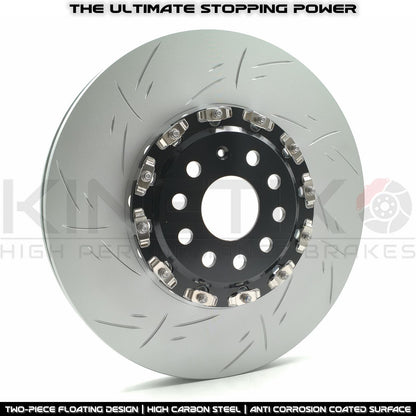 FOR VW ARTEON R GOLF R TIGUAN R 2.0 R GROOVED TWO PIECE FLOATING FRONT BRAKE DISCS BREMBO PADS & WEAR WIRE SENSOR LEAD 357mm X 34mm 5WA615301J / 5WA615301A