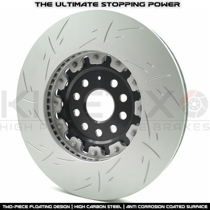 FOR VW ARTEON R GOLF R TIGUAN R 2.0 R GROOVED TWO PIECE FLOATING FRONT BRAKE DISCS BREMBO PADS & WEAR WIRE SENSOR LEAD 357mm X 34mm 5WA615301J / 5WA615301A
