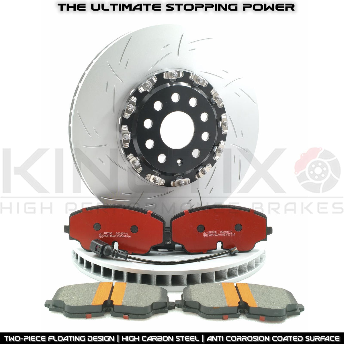 FOR AUDI S3 8Y TWO PIECE FLOATING FRONT BRAKE DISCS PADS 357mm 5WA615301J