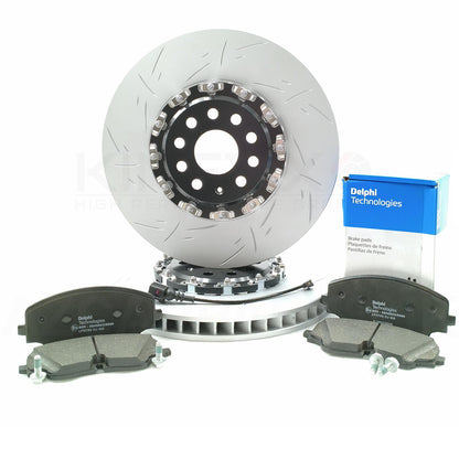 FOR AUDI S3 8Y 2020- FRONT BRAKE DISCS DELPHI PADS & SENSOR 357mm 5WA615301A