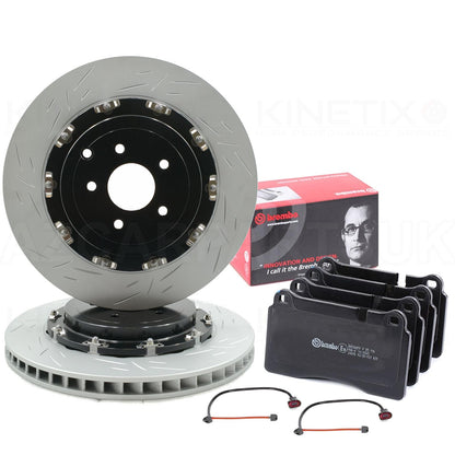 FOR AUDI TTRS TT RS 8J TWO PIECE FRONT BRAKE DISCS BREMBO PADS & WEAR SENSOR WIRES 370mm X 32mm 8J0615301K | 8J0615301E | 8J0615301F