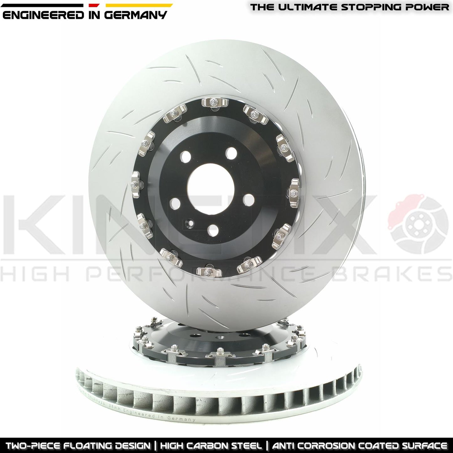 FOR AUDI S6 S7 S8 SQ7 SQ8 VW TOUAREG R TWO-PIECE FLOATING FRONT BRAKE DISCS CERAMIC PERFORMANCE BRAKE PADS & WEAR WIRE SENSOR LEADS 400mm X 38mm