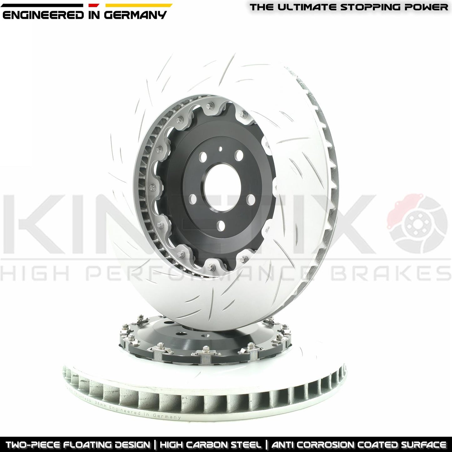 FOR AUDI S6 S7 S8 SQ7 SQ8 VW TOUAREG R TWO-PIECE FLOATING FRONT BRAKE DISCS CERAMIC PERFORMANCE BRAKE PADS & WEAR WIRE SENSOR LEADS 400mm X 38mm