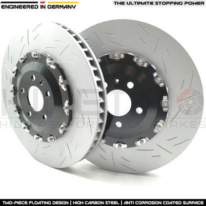 FOR AUDI S6 S7 S8 SQ7 SQ8 VW TOUAREG R TWO-PIECE FLOATING FRONT BRAKE DISCS CERAMIC PERFORMANCE BRAKE PADS & WEAR WIRE SENSOR LEADS 400mm X 38mm