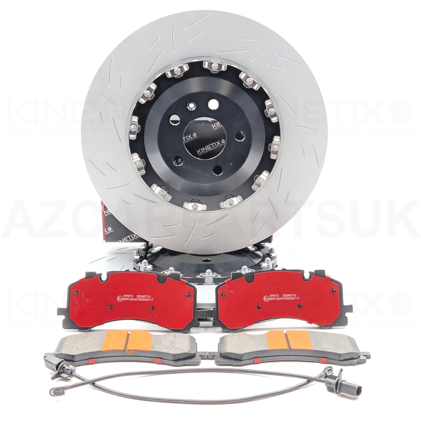 FOR AUDI SQ7 SQ8 E-TRON GT TWO PIECE FLOATING PERFORMANCE FRONT BRAKE DISCS CERAMIC RACING PADS & WEAR WIRE SENSOR LEADS 400mm X 38mm