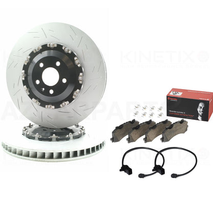 FOR AUDI SQ7 SQ8 E-TRON GT TWO PIECE FLOATING PERFORMANCE FRONT BRAKE DISCS BREMBO PADS & WEAR WIRE SENSOR LEADS 400mm X 38mm