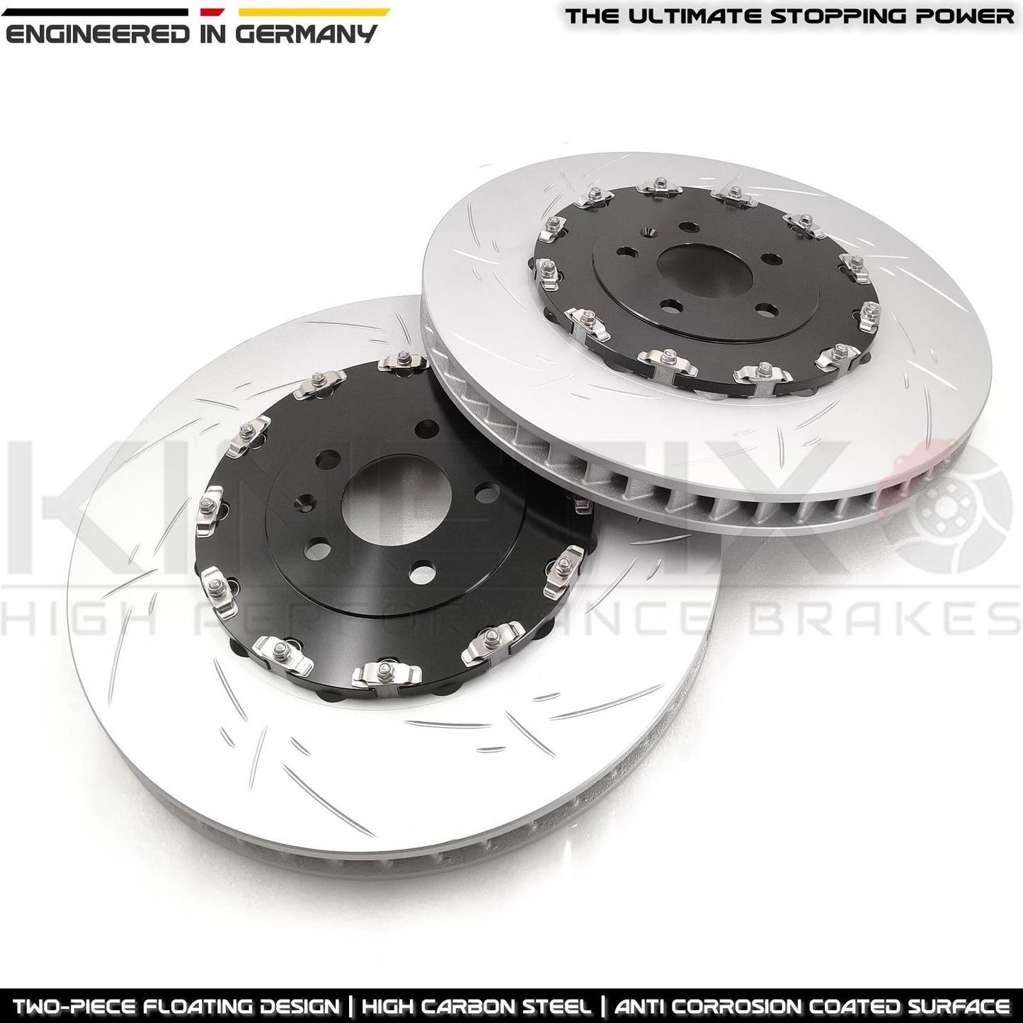 FOR AUDI S6 S7 S8 FRONT 2 PIECE FLOATING BRAKE DISCS CERAMIC PADS SENSORS 400mm