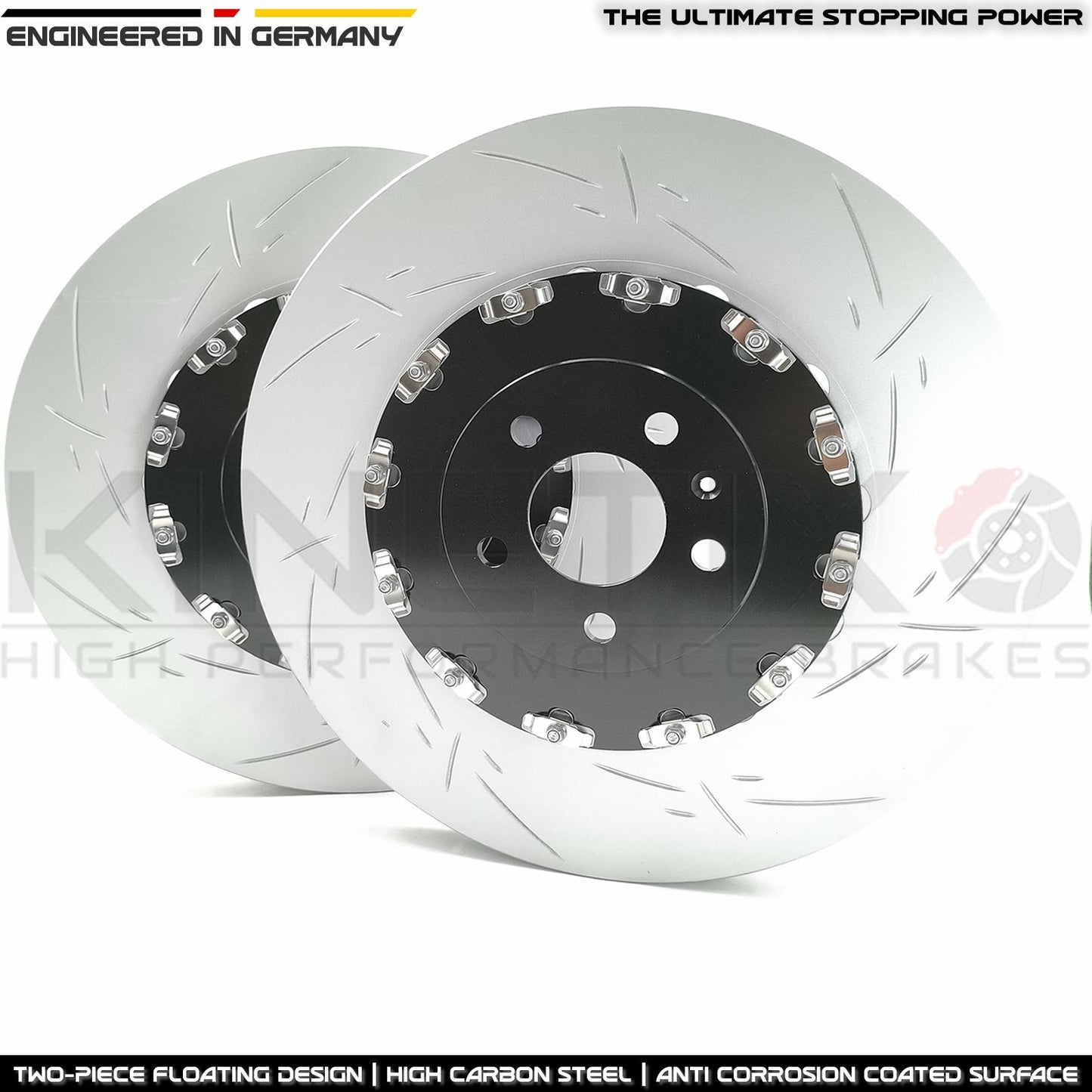 FOR AUDI S6 S7 S8 FRONT 2 PIECE FLOATING BRAKE DISCS BREMBO PADS SENSORS 400mm