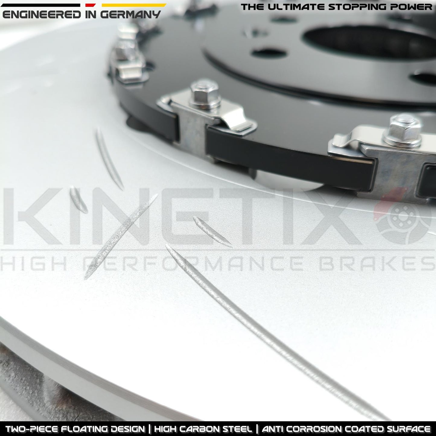 FOR AUDI S6 S7 S8 FRONT 2 PIECE FLOATING BRAKE DISCS CERAMIC PADS SENSORS 400mm