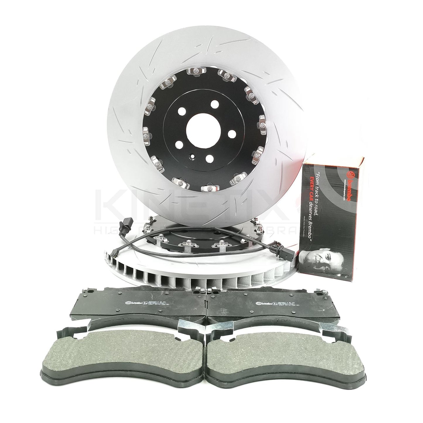 FOR AUDI S6 S7 S8 FRONT 2 PIECE FLOATING BRAKE DISCS BREMBO PADS SENSORS 400mm