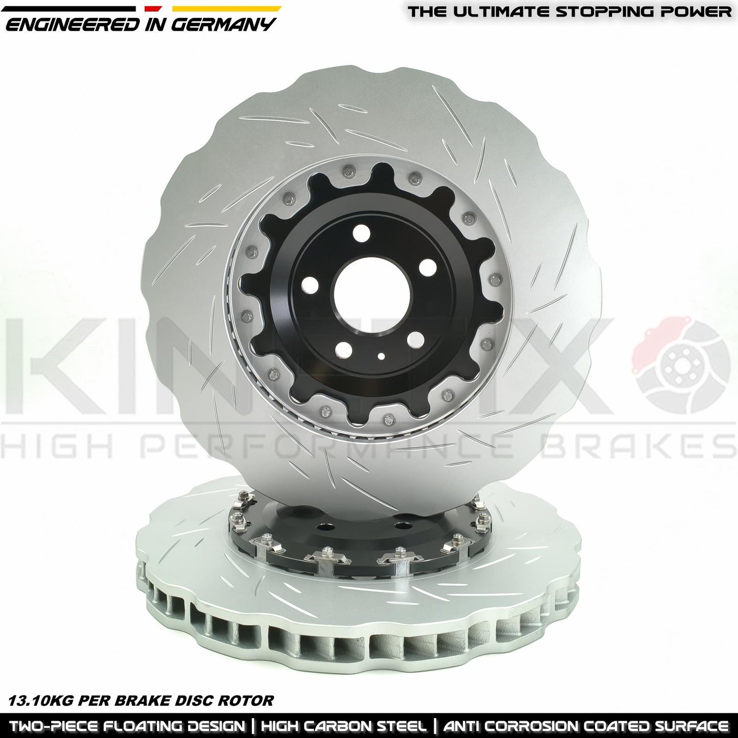 FOR AUDI RS6 C7 RS7 4G TWO PIECE FLOATING FRONT BRAKE DISCS BREMBO PADS 390mm