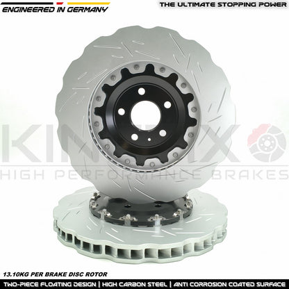 FOR AUDI RS6 C7 RS7 4G TWO PIECE FLOATING FRONT BRAKE DISCS BREMBO PADS 390mm