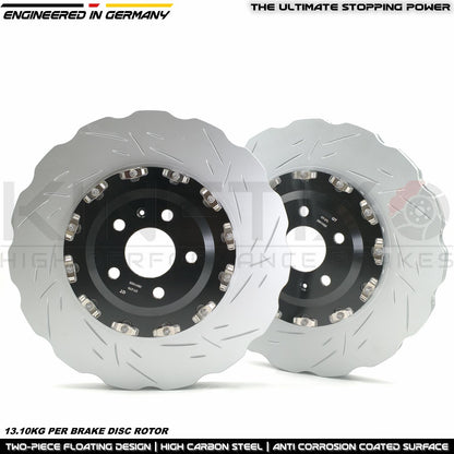 FOR AUDI RS6 C7 RS7 4G TWO PIECE FLOATING FRONT BRAKE DISCS BREMBO PADS 390mm