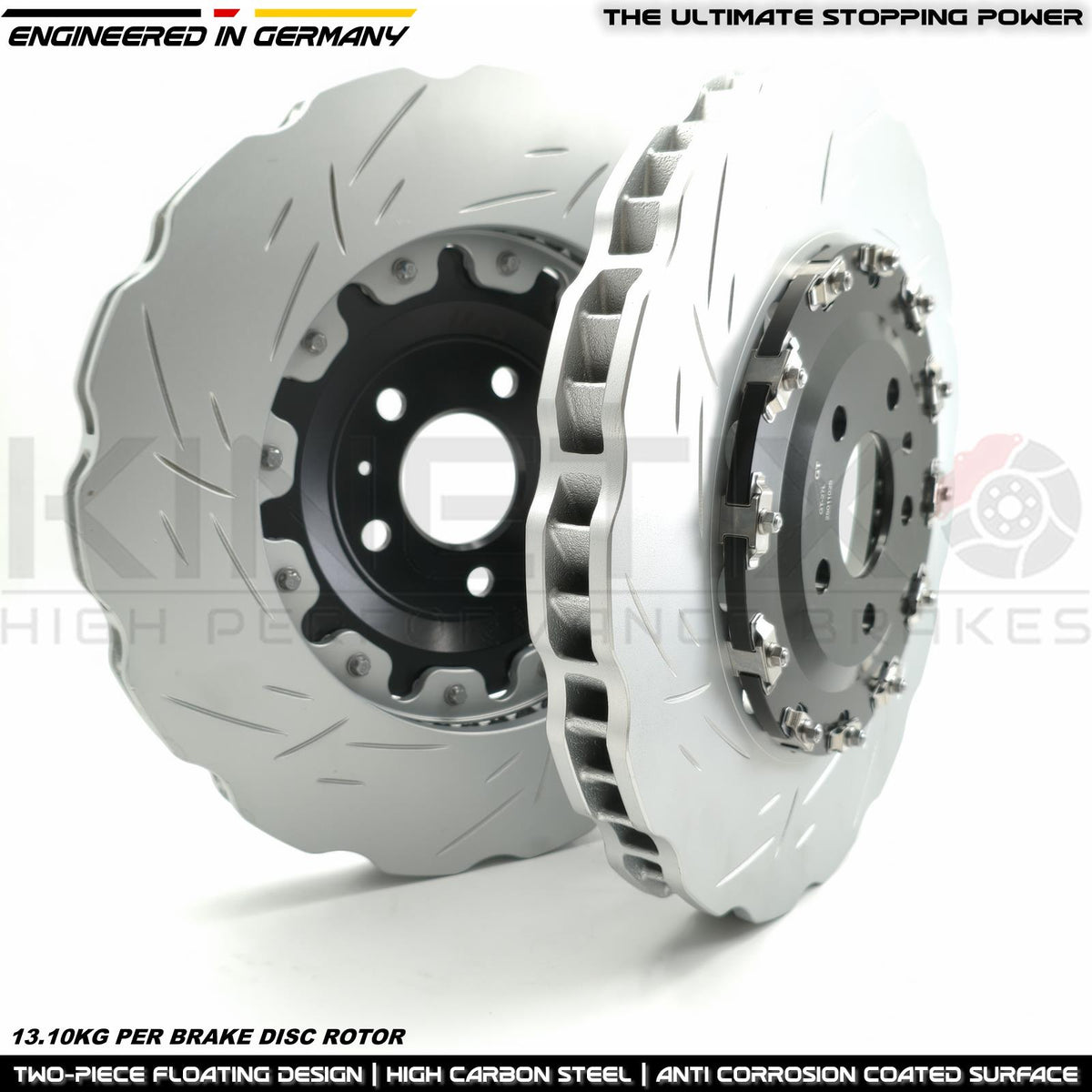 FOR AUDI RS6 C7 RS7 4G TWO PIECE FLOATING FRONT BRAKE DISCS BREMBO PADS 390mm