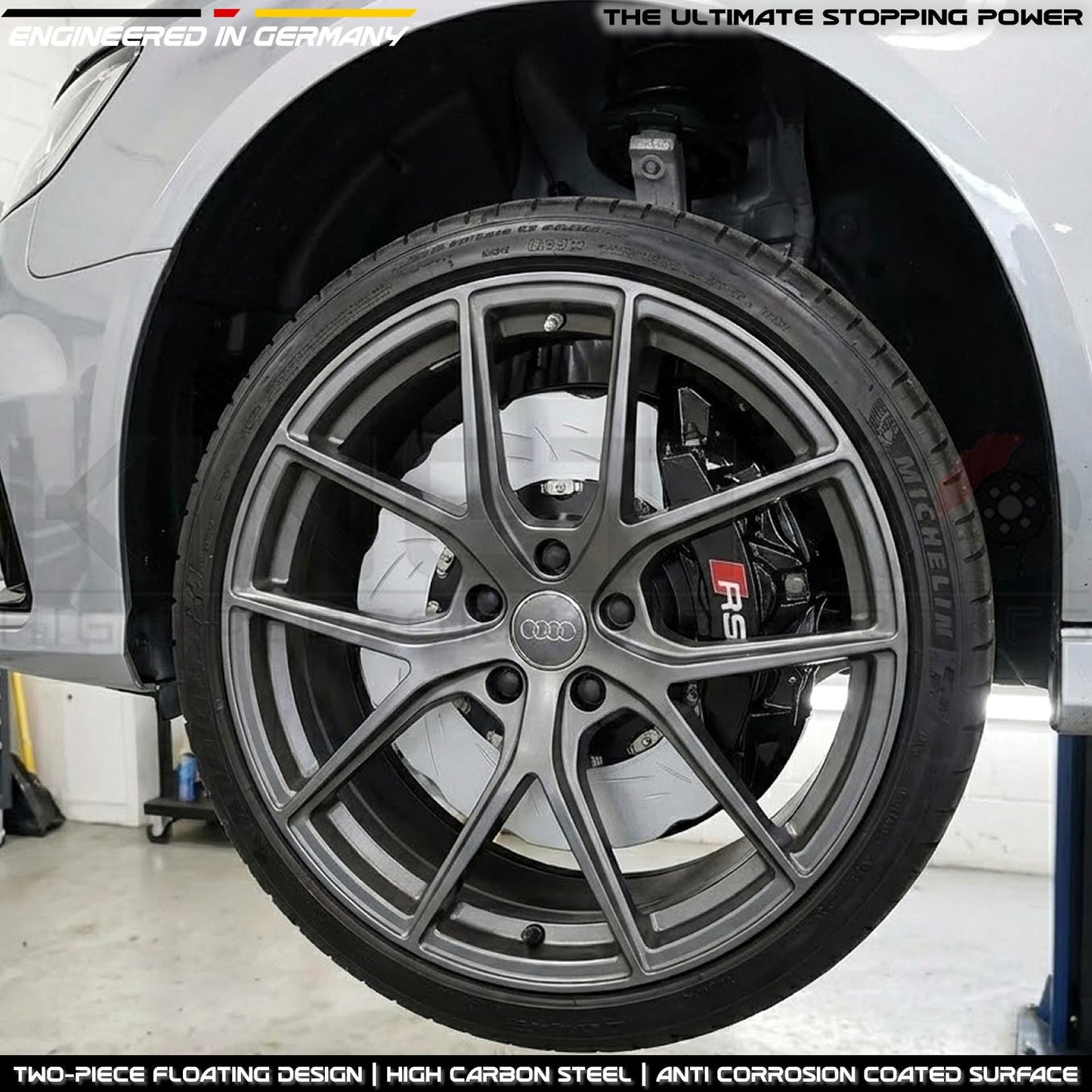 FOR AUDI RS6 C7 RS7 4G TWO PIECE FLOATING FRONT BRAKE DISCS PAIR 390mm X 36mm